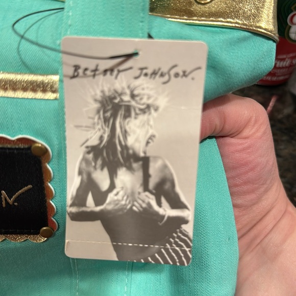 Betsey Johnson x REDKEN Mint Green Leopard Mini Tote Handbag - Picture 6 of 6